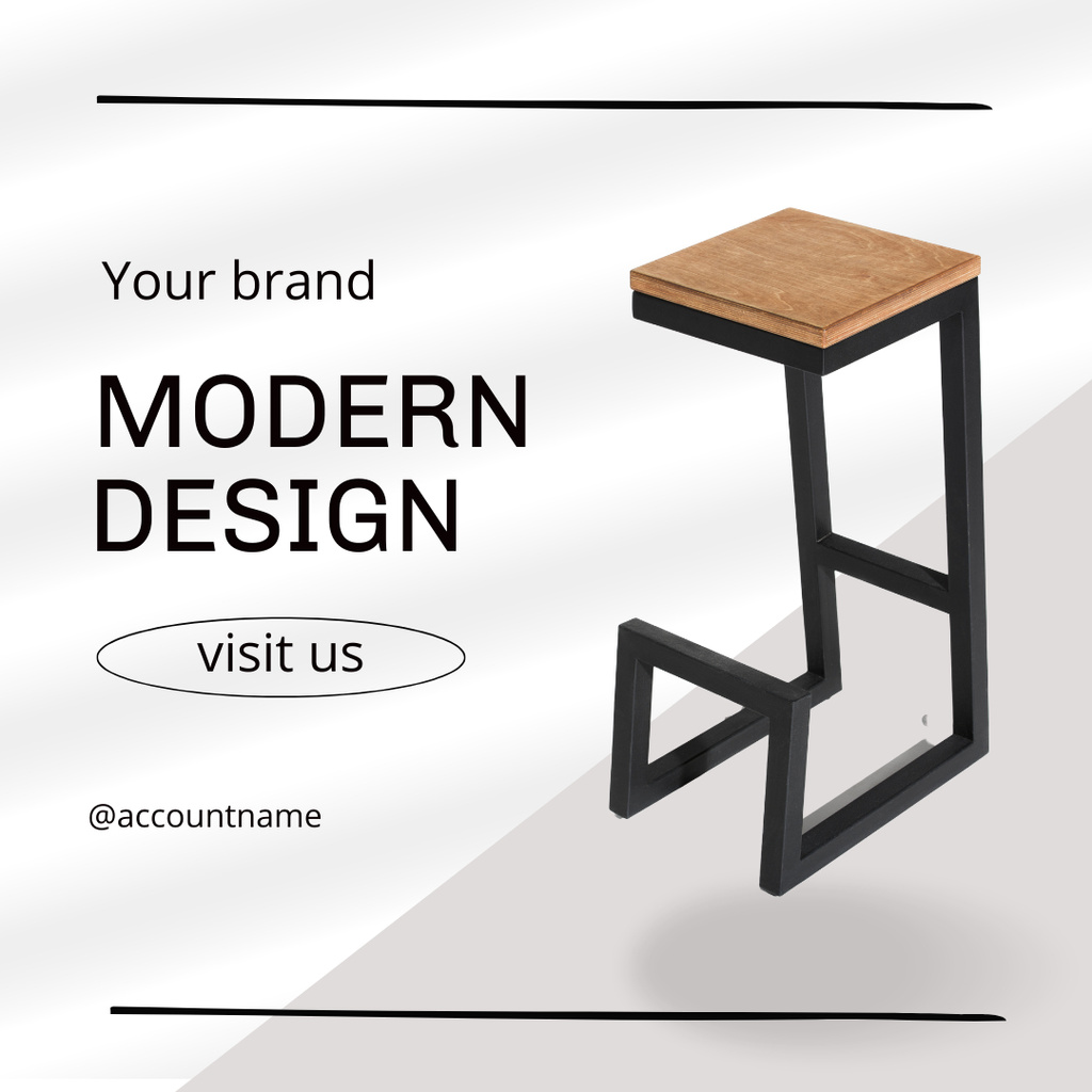 Designvorlage Furniture of Modern Design Grey für Instagram AD