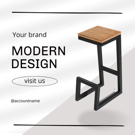 Designvorlage Furniture of Modern Design Grey für Instagram AD