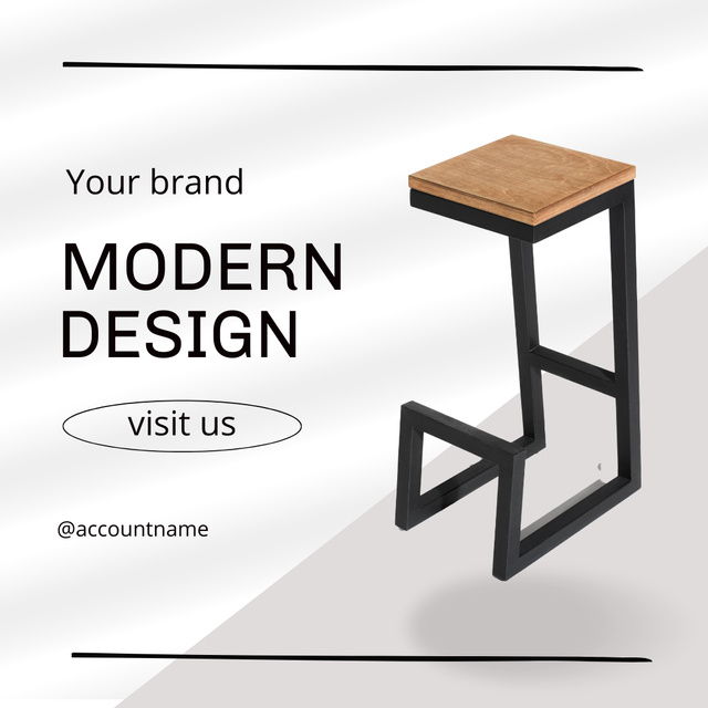 Furniture of Modern Design Grey Instagram ADデザインテンプレート