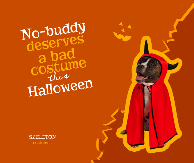 Designvorlage Funny Animals in Halloween Costumes für Facebook