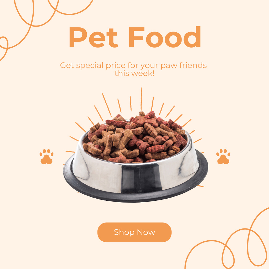 Dry Pet Food Purchase Offer Instagram ADデザインテンプレート