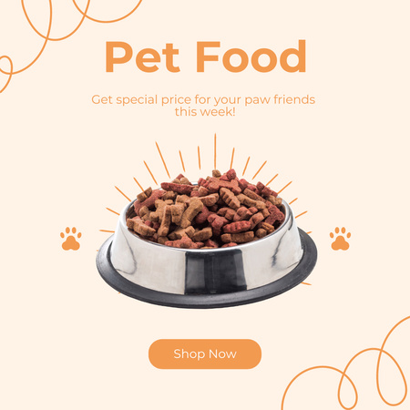 Dry Pet Food Purchase Offer Instagram AD Tasarım Şablonu