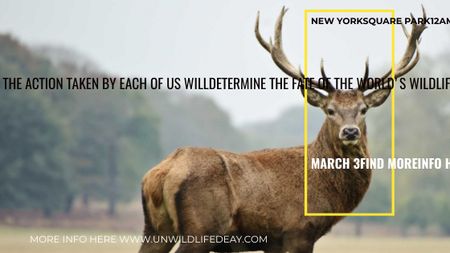 Eco Event announcement with Wild Deer Title Design Template