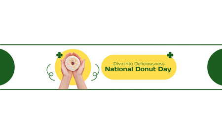 Promoção do Dia Nacional do Donut Youtube Modelo de Design