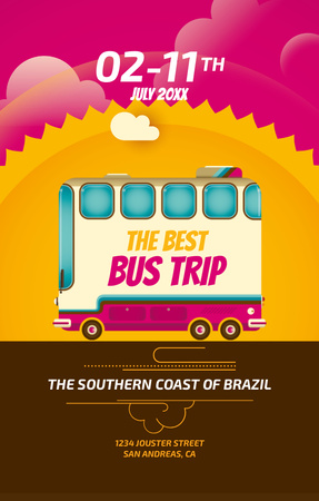 Plantilla de diseño de brasil bus oferta de viaje Invitation 4.6x7.2in 