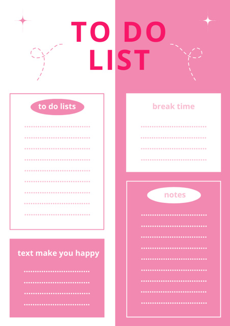 Ontwerpsjabloon van Schedule Planner van Pink and White To-Do List And Scheduler