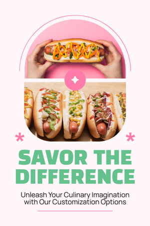 Plantilla de diseño de Oferta de Hot Dogs en Restaurante Fast Casual Tumblr 