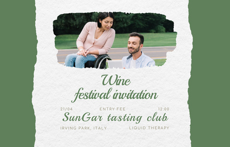 Wine Tasting Festival Ad Outdoors Invitation 4.6x7.2in Horizontal Πρότυπο σχεδίασης