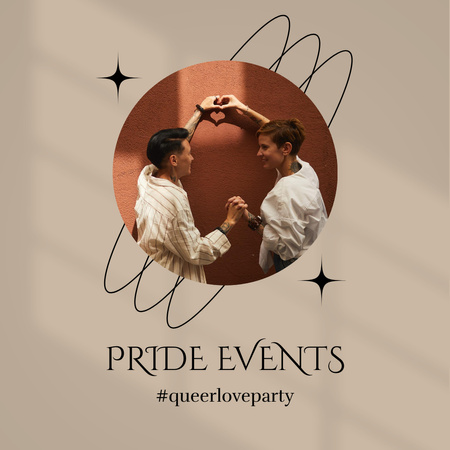 Pride Events Announcement Beige Instagram Design Template