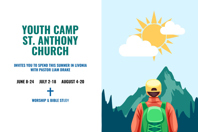 Youth Religion Retreat and Vacation Flyer 4x6in Horizontal – шаблон для дизайну