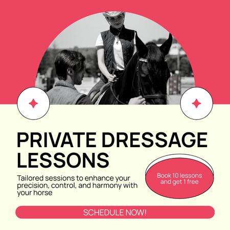 Private Dressage Lessons With Booking And Promo Instagram Design Template