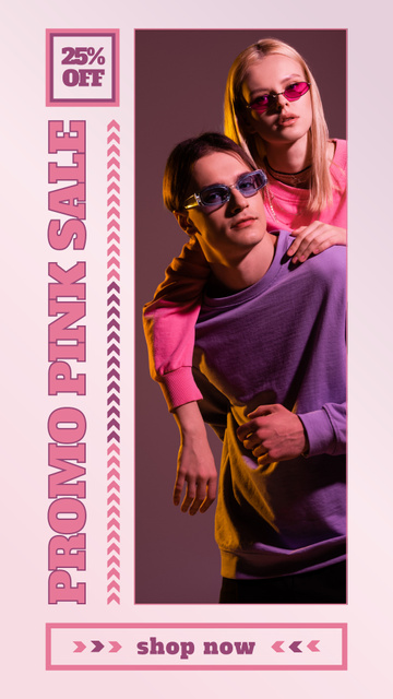 Ontwerpsjabloon van Instagram Story van Promo of Pink Collection of Clothes and Accessories