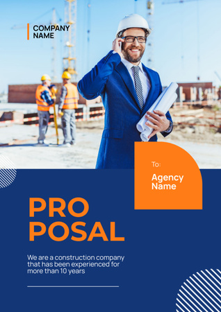 Real Estate and Construction Business Blue Proposal Design Template