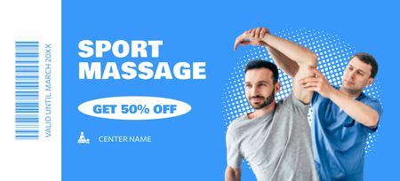 Discount on Sport Massage Therapy Coupon 3.75x8.25in Design Template