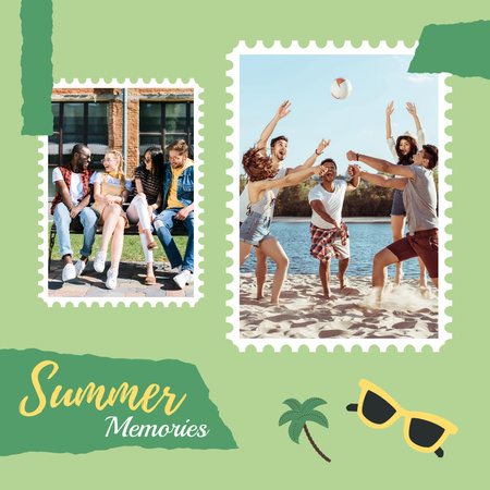Platilla de diseño Summer Memories of Friends Green Instagram