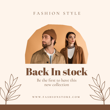 Fashion Ad with Stylish Couple Instagram Design Template