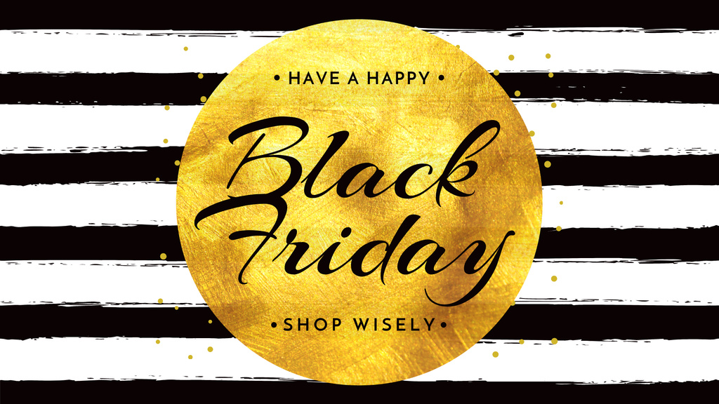 Black Friday Special Offer Announcement With Golden Circle FB event cover Modelo de Design