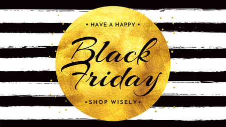 Plantilla de diseño de Anuncio de oferta especial del Black Friday con círculo dorado FB event cover 