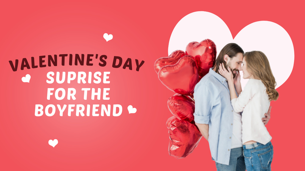 Surprise Your Boyfriend on Valentine's Day Youtube Thumbnail – шаблон для дизайна