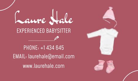 Professional Nanny Services With Contacts Business card Design Template