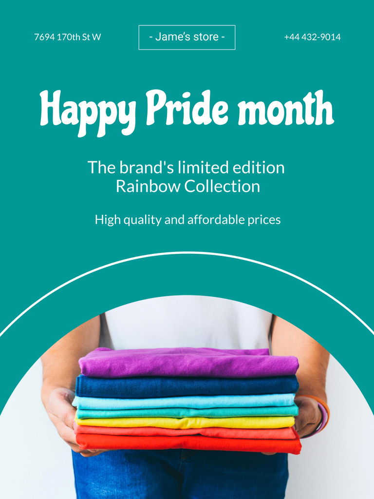 Lovely Pride Month Greetings With Colorful Clothing Collection Poster 36x48in Design Template