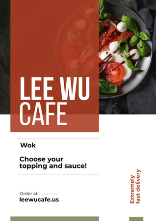 Cafe Promotion with Caprese Salad Poster A3 – шаблон для дизайну