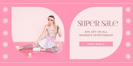 Ontwerpsjabloon van Twitter van Super Sale van sportkleding