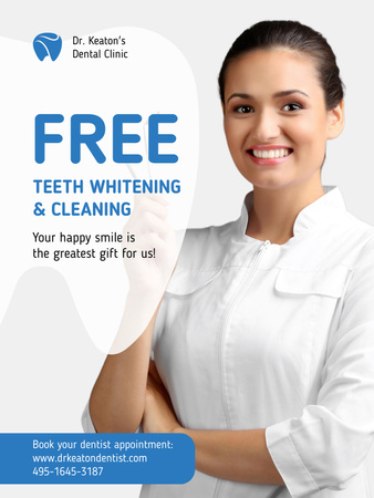 Dentistry Promotion with Dentist Wearing Mask Poster US Design Template