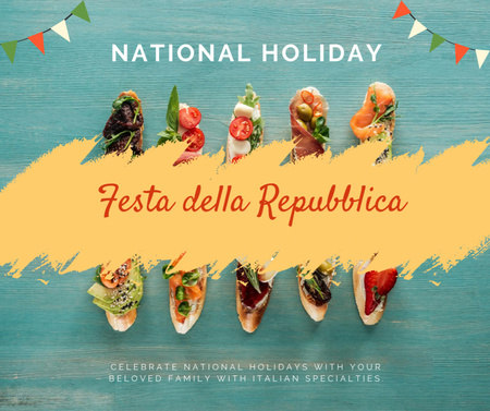 National Italian Holiday Celebration Facebook Design Template