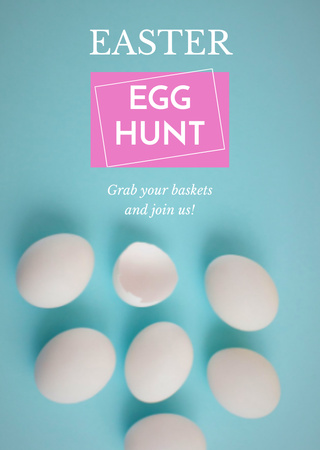 Announcement Of Egg Hunt At Easter Postcard A6 Vertical Tasarım Şablonu