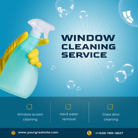 Çeşitli Seçeneklerle Pencere Temizleme Hizmeti Teklifi Animated Post Tasarım Şablonu