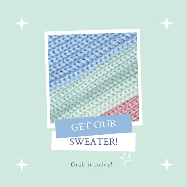 Colorful Woolen Sweaters Promotion Animated Post Tasarım Şablonu