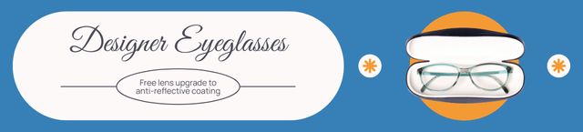 Ontwerpsjabloon van Ebay Store Billboard van Offer of Designer Glasses with Free Lens Upgrade