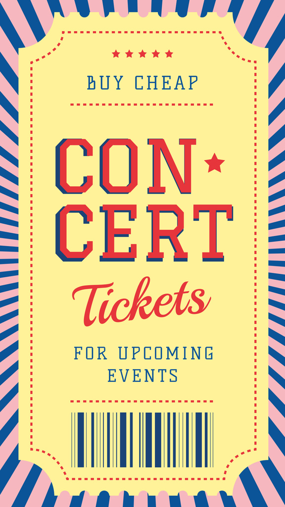 Designvorlage Event ticket on Concert für Instagram Story