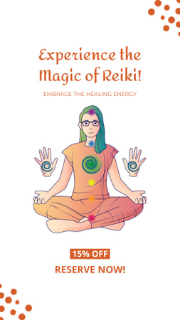 Cura mágica de Reiki com desconto e reserva Instagram Story Modelo de Design