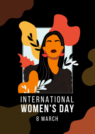 Woman in Flowers on International Women's Day Poster Design Template