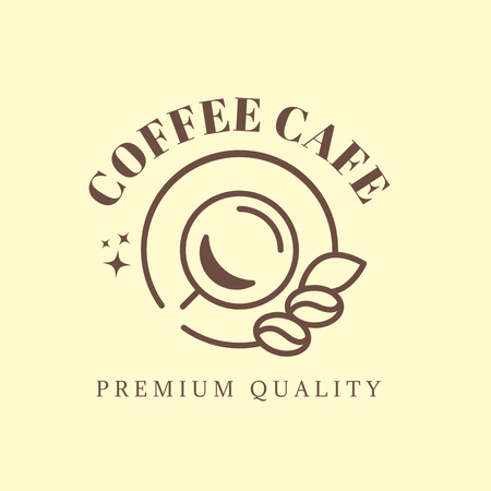 Coffee Shop Ad with Cup Logo Tasarım Şablonu