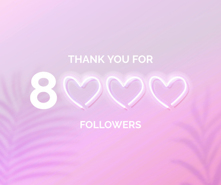 Thank You message in neon Facebook Design Template
