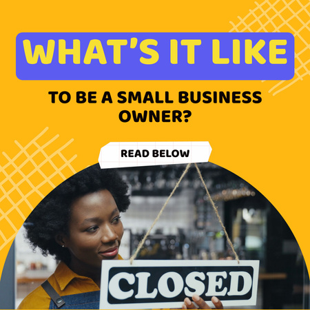 Sharing Experience Of Owning Small Business Animated Post Design Template