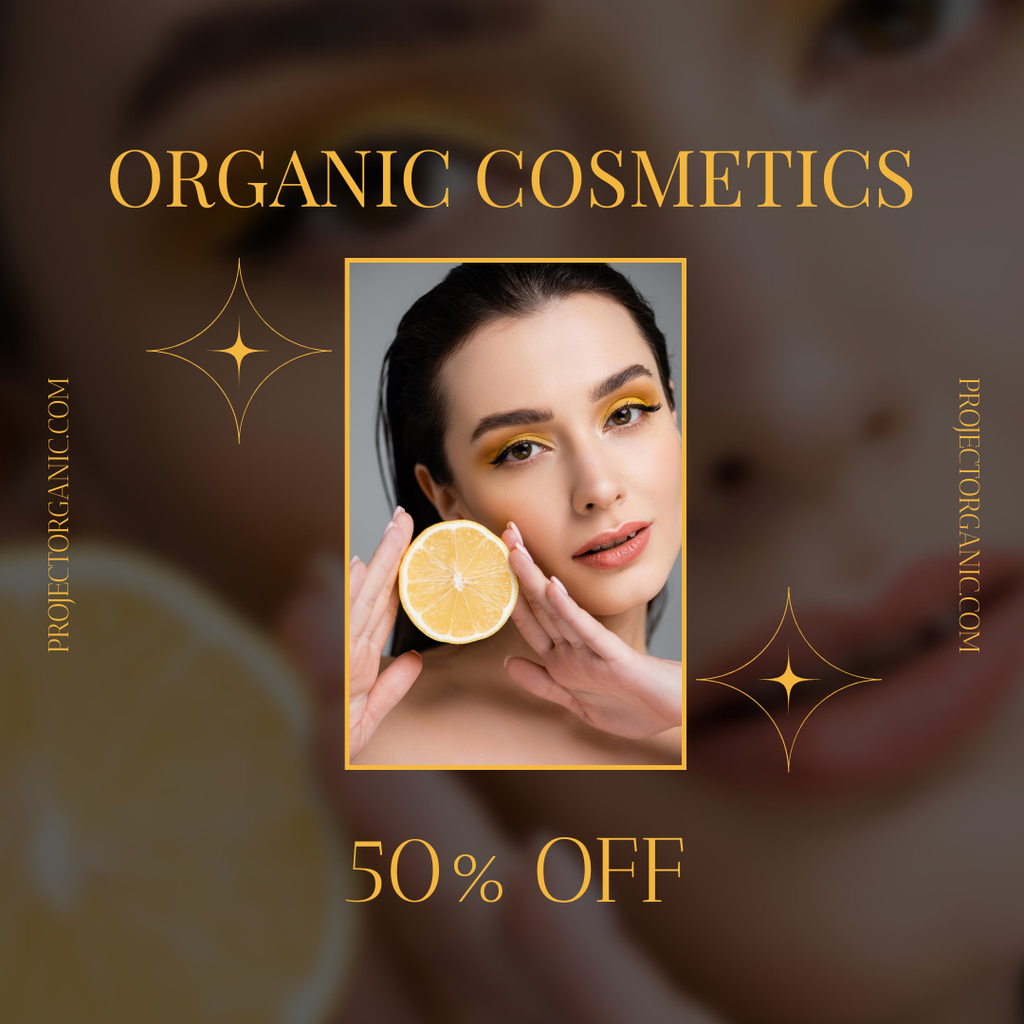Chemicals-free Skincare Products Sale Offer In Brown Instagramデザインテンプレート