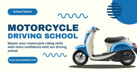 Ontwerpsjabloon van Facebook AD van Vaardigheden verbeteren met het aanbod van motorrijscholen