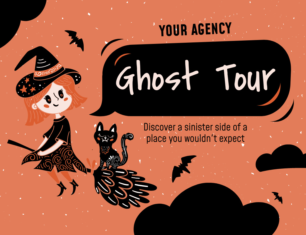 Ghost Tour Offer Thank You Card 5.5x4in Horizontal – шаблон для дизайна