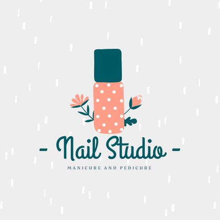 Manicure Offer with Nail Polish Logo Design Template