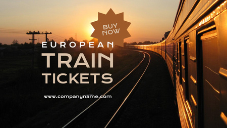 Platilla de diseño Train Tickets Ad Title 1680x945px