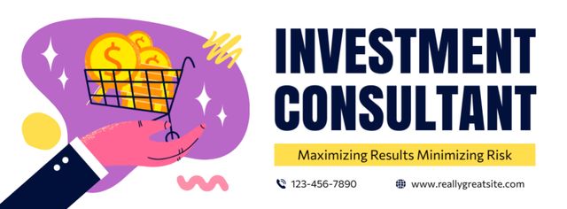 Szablon projektu Services of Investment Consultant Facebook cover