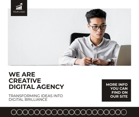 Creative Digital Marketing Firm Service Promotion In White Facebook Design Template