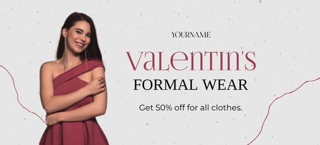 Designvorlage Valentine's Day Formal Wear Sale für Coupon 3.75x8.25in