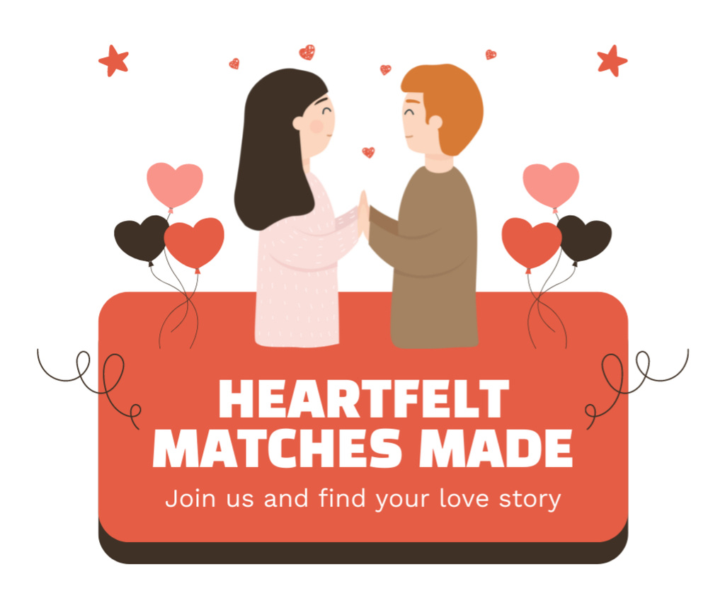 Platilla de diseño Matchmaking Event and Dating Services Facebook