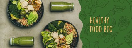 Healthy Food Offer with Vegetable Bowls Facebook cover Design Template