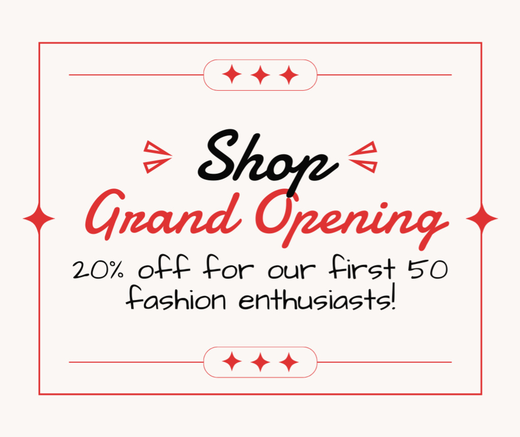 Ontwerpsjabloon van Facebook van Fashion Shop Grand Opening With Discount On Garments